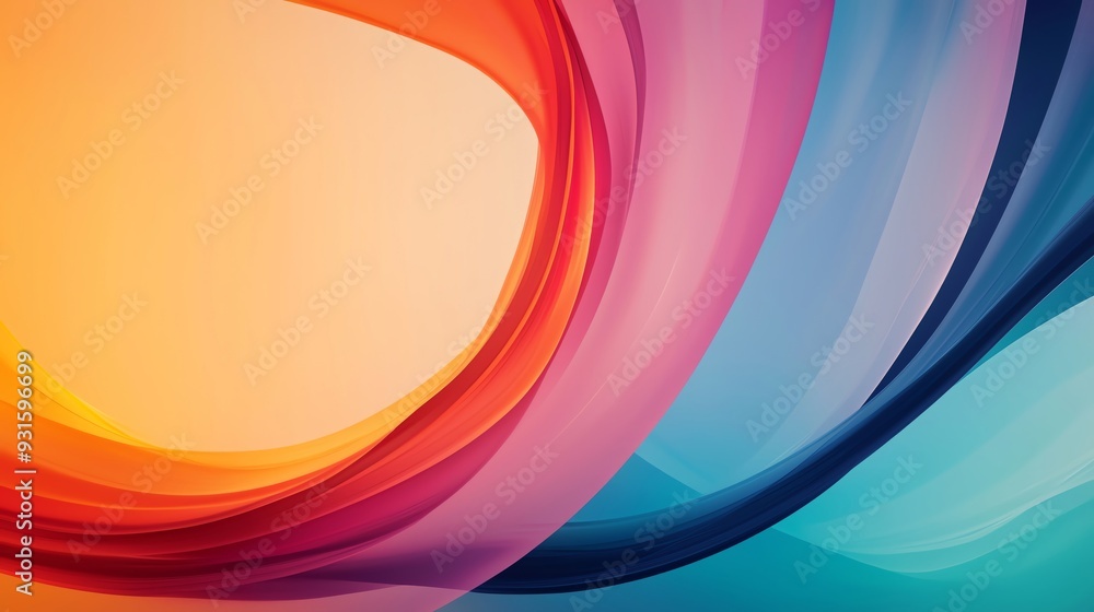 Poster a vibrant abstract background featuring dynamic waves of color, blending warm and cool tones for art