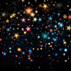 Fototapeta premium Colorful stars on black