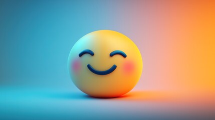 A cheerful yellow smiley face on a colorful gradient background, creating a vibrant and joyful digital illustration.