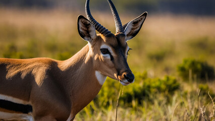Fototapeta premium a male impala antelope in the bush of Etosha NP