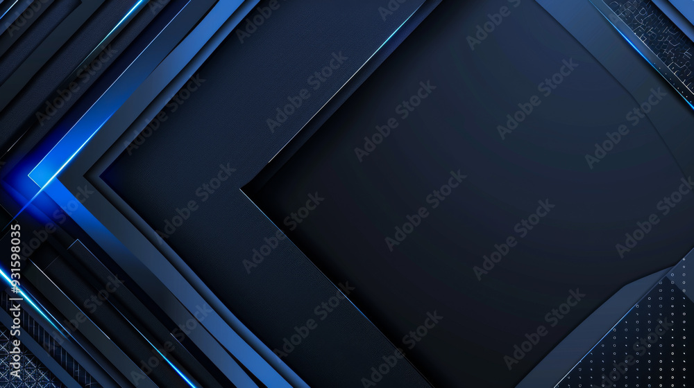 Poster abstract technology background in blue tones with backlit light. copy space.
