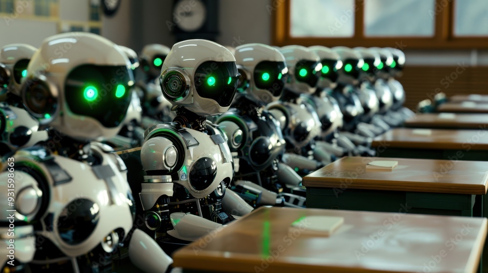 Poster the robots in classroom