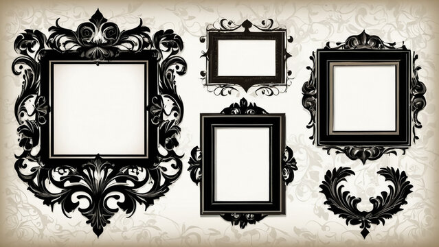 beautifully decorated, unique and antique gold picture frame
