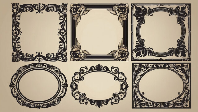 beautifully decorated, unique and antique gold picture frame