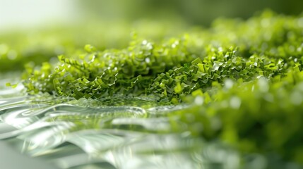 The background is made of live green moss. Eco-friendly wall decoration with plants. High quality photo