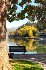 bench in autumn park