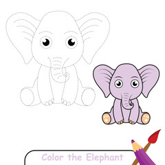 Elephant coloring book for kids. kids coloring page. Elephant vector illustration. for coloring, print, game, design