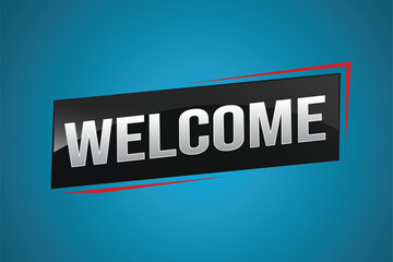 welcome word text concept icon logo sign symbol vector note 3d style for use landing page, template, ui, web, mobile app, poster, banner, flyer, backdrop, gift card, coupon

