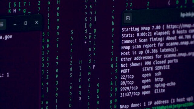 Lines of computer code on a screen