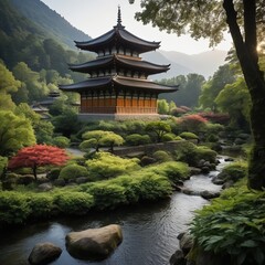 japanese garden in spring