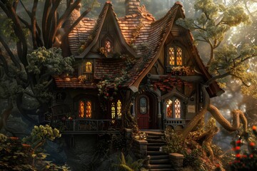 Fototapeta premium House in a fantasy world 