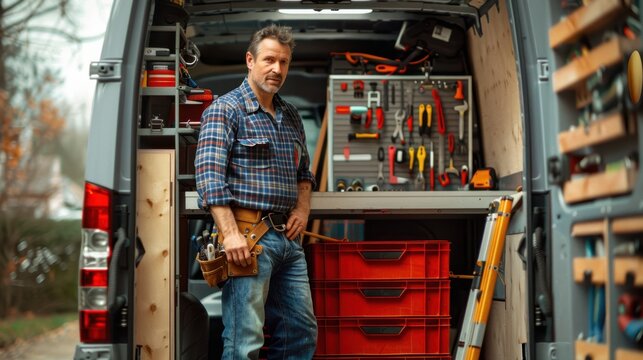 The handyman and his organized van