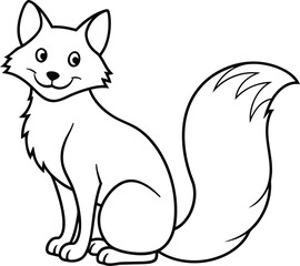 Add a playful element to your designs with this charming Happy Fox line art