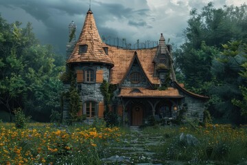Naklejka premium House in a fantasy world 