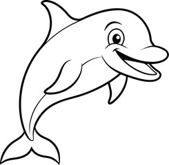 Enjoy creative play with dolphin coloring pages! Simple black and white designs for endless fun