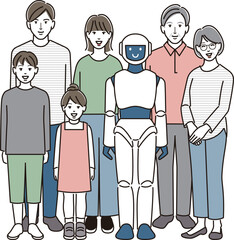 ロボットと三世代家族