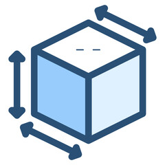 3d cube scale icon