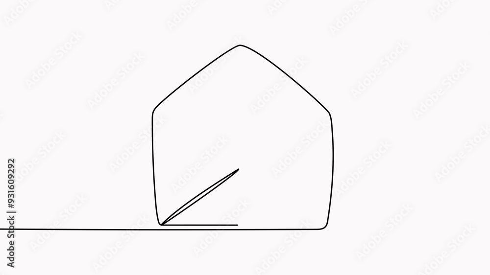 Poster envelope continuous line drawing animation. open email linear symbol.