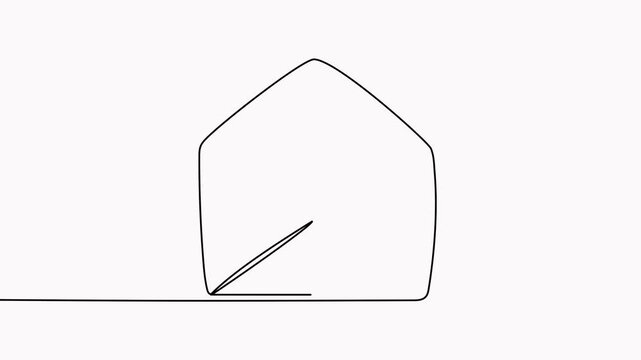 Envelope continuous line drawing animation. Open email linear symbol.