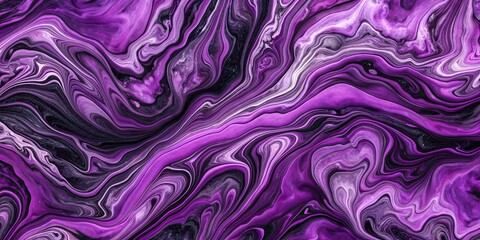 Fototapeta premium Abstract marble texture with swirling purple and black patterns , marble, abstract, texture, purple, black, elegant