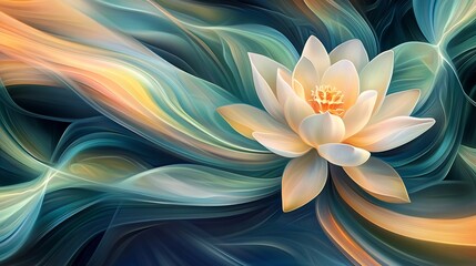 Water Lily in an Abstract Swirl of Color