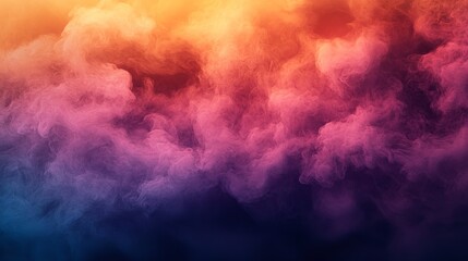 colorful smoke in blue, orange, and purple background