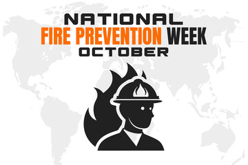 National Fire Prevention Week Background  Fire Safety Awareness Design