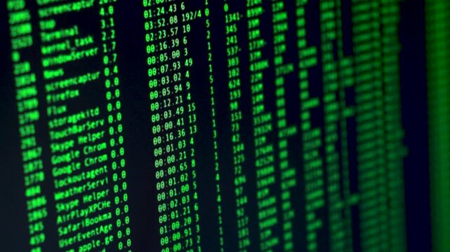 Hacking code on a computer screen