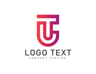 Letter T U logo and symbol vector design