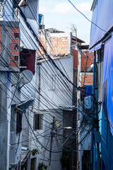 View of buildings  of Paraisopolis, the largest favela in São Paulo, Brazil