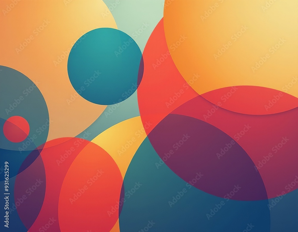 Poster abstract colorful circles overlapping shapes modern graphic design vector illustration background