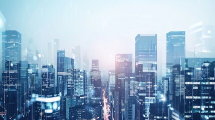 Smart city connection dot point connect with line network technology metaverse concept Big data