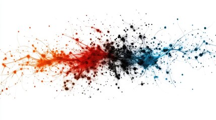 Fototapeta premium A colorful line of paint splatters on a white background