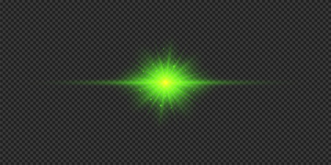 Green horizontal light effect of lens flares