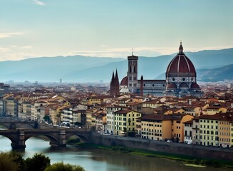 Obraz premium Florence Skyline with Cathedral of Santa Maria del Fiore