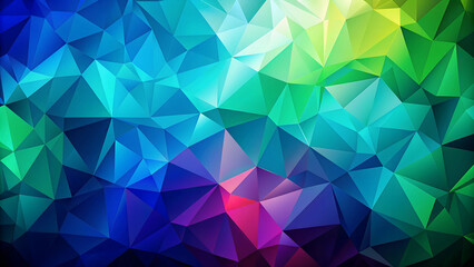Obraz premium Abstract polygonal background in blue-violet and green tones