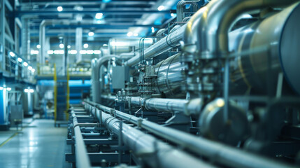 Modern plant for the production of equipment for energy generation. Industry concept.