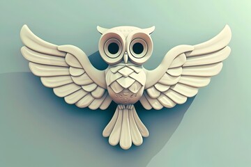 Retro Whimsical Owl Emblem Logo Design Abstract