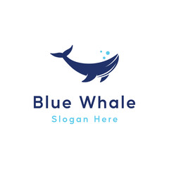 Ocean giant orca whale template logo design with vector illustration editing.