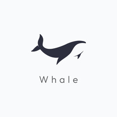 Ocean giant orca whale template logo design with vector illustration editing.
