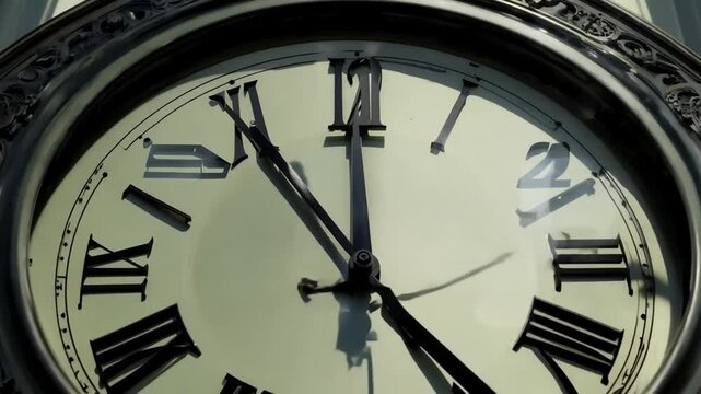 Close-up of Clock Showing Nearly Twelve During Daylight Hours Generative AI