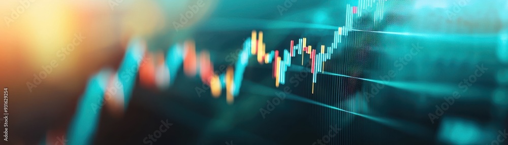 Aufkleber dynamic stock market chart with vibrant colors and fluctuating lines representing financial trends a
