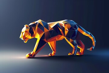Fototapeta premium Abstract Geometric Animal Logo with Polygonal Design