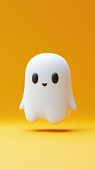 Floating Cartoon Ghost in 3D
