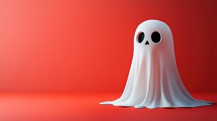 Floating Cartoon Ghost in 3D