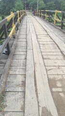 Natural View Empty wooden Bridge at india