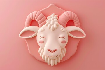 Elegant Classic Emblem Logo with Cute Goat Motif in Style