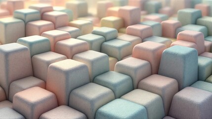 Obraz premium Soft Textured Cubes in Pastel Colors
