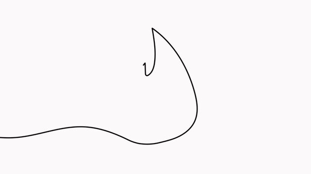 Burning fire flame continuous line drawing animated video.