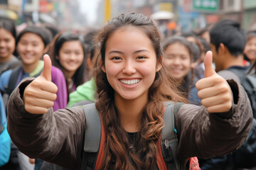 Fototapeta premium People giving thumbs up.